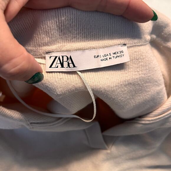 Zara Beige Collared Blouse - Picture 5 of 7